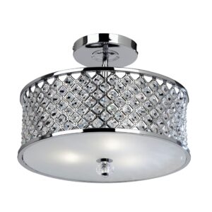 Hudson, Elegant taklampe i krom og krystall