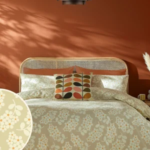 Wisteria sengesett i beige og orange fra Orla Kiely