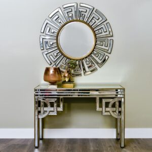 Claridge, konsollbord i speilglass med  mønster i art deco stil