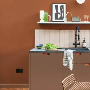 Country Home ensfarget tapet med tekstur i orange