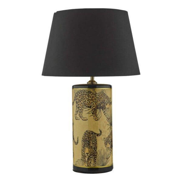 Eliza dyrisk lampe med leoparder og sort skjerm