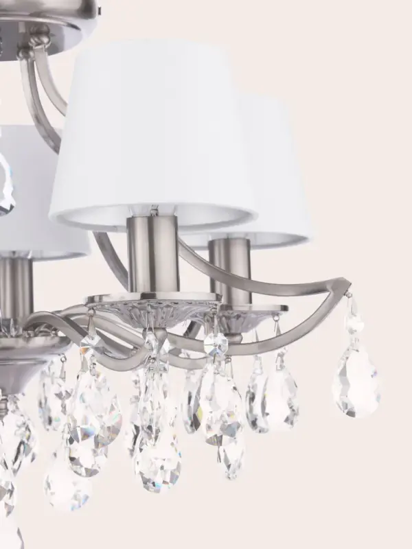 Enstone, elegant taklampe med skjermer og glasskrystaller - Bilde 5