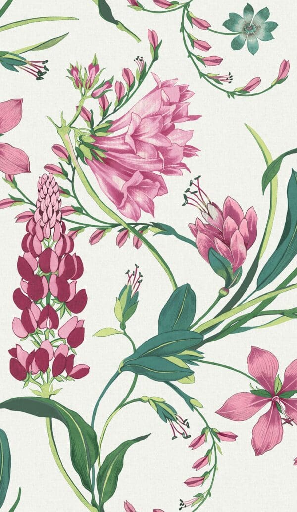 Botanists Scroll Pink, tapet med blomster i rosa - Bilde 2