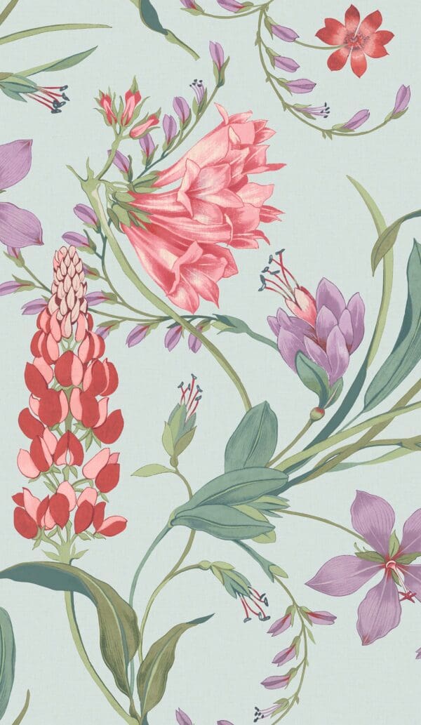 Botanists Scroll,  duck egg tapet med blomster - Bilde 3