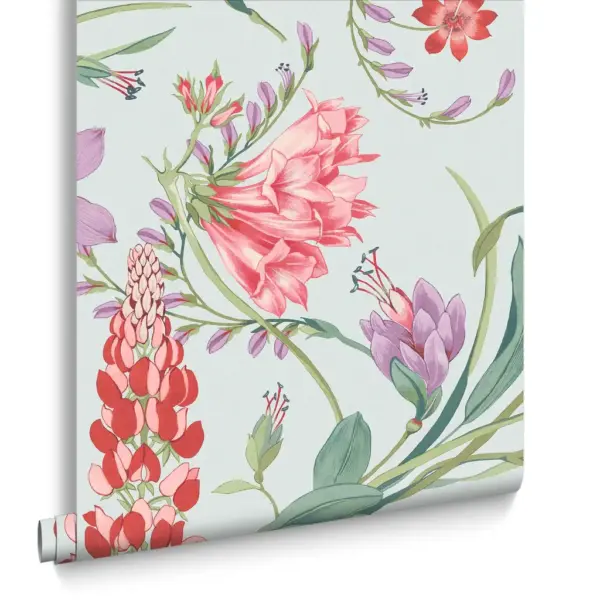 Botanists Scroll,  duck egg tapet med blomster - Bilde 5