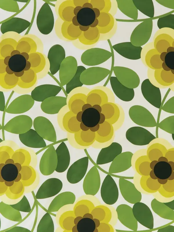 Giant waterlily, retro sengesett med vannliljer i gult og grønt fra Orla Kiely - Bilde 4